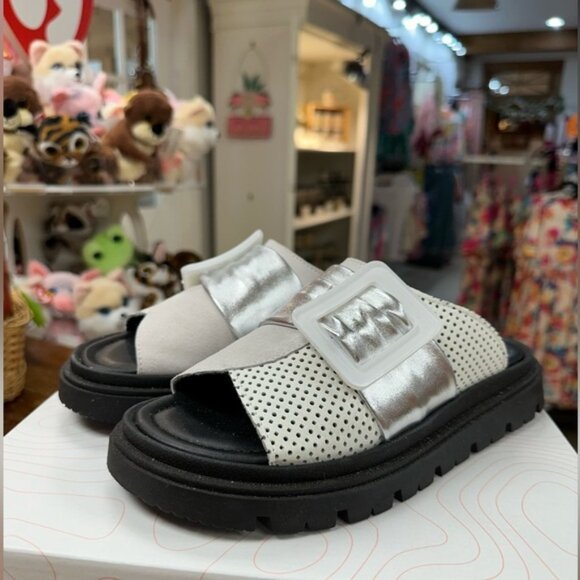 Casta Metallic Buckle Sandals - Picture 1 of 6